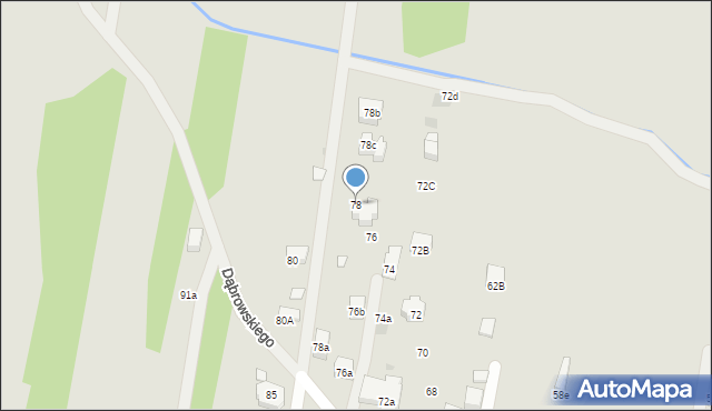 Myślenice, Dąbrowskiego Henryka, gen., 78, mapa Myślenice