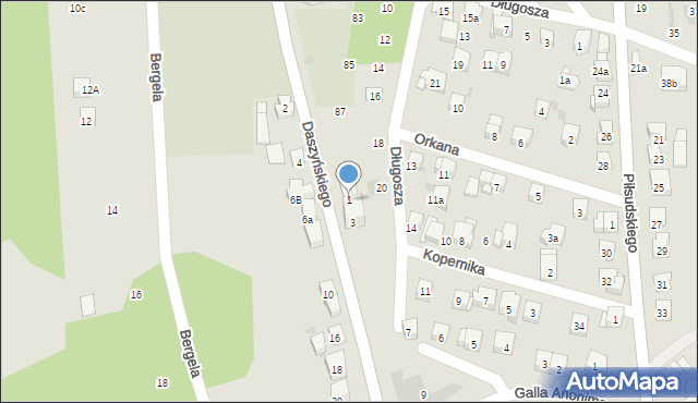 Myślenice, Daszyńskiego Ignacego, 1, mapa Myślenice