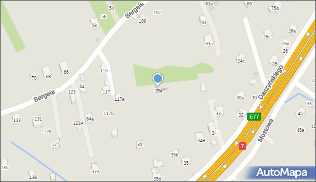 Myślenice, Daszyńskiego Ignacego, 35e, mapa Myślenice