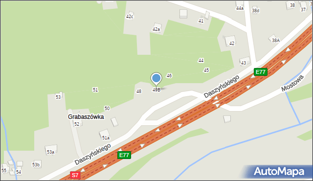 Myślenice, Daszyńskiego Ignacego, 49B, mapa Myślenice
