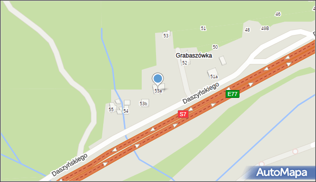 Myślenice, Daszyńskiego Ignacego, 53a, mapa Myślenice