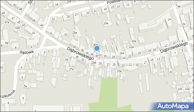 Nakło nad Notecią, Dąbrowskiego Henryka, gen., 32, mapa Nakło nad Notecią