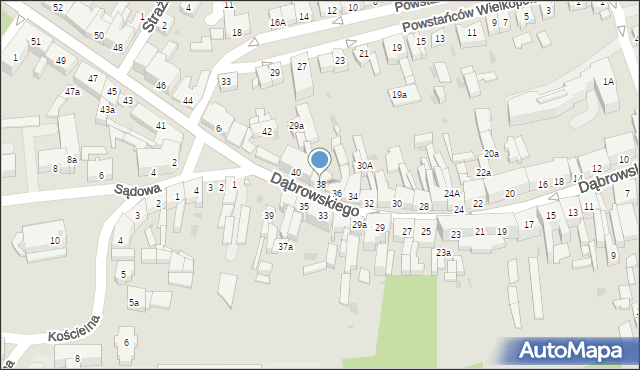 Nakło nad Notecią, Dąbrowskiego Henryka, gen., 38, mapa Nakło nad Notecią