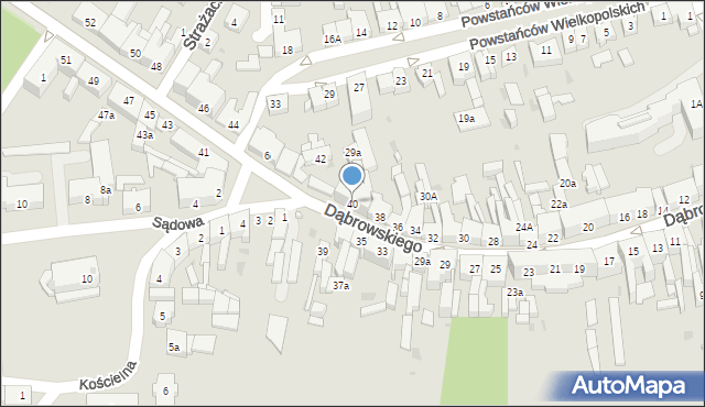 Nakło nad Notecią, Dąbrowskiego Henryka, gen., 40, mapa Nakło nad Notecią