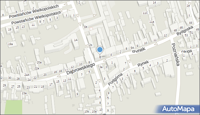 Nakło nad Notecią, Dąbrowskiego Henryka, gen., 6, mapa Nakło nad Notecią