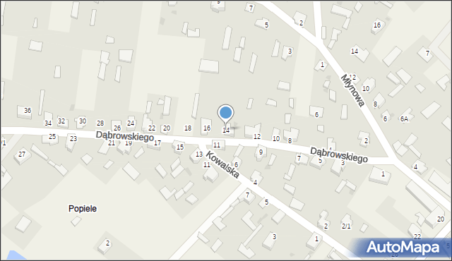 Narew, Dąbrowskiego, 14, mapa Narew