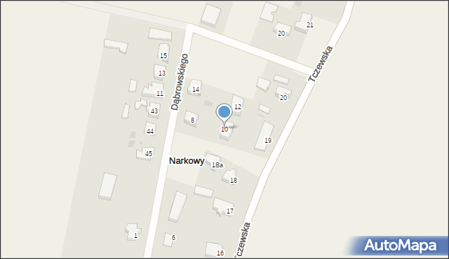 Narkowy, Dąbrowskiego, gen., 10, mapa Narkowy