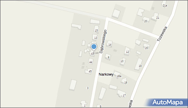 Narkowy, Dąbrowskiego, gen., 9, mapa Narkowy