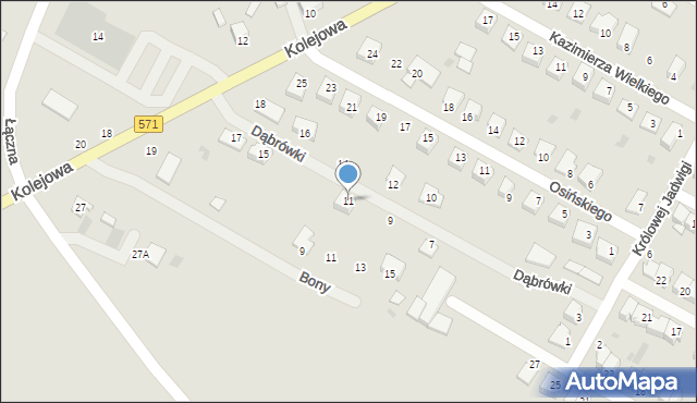 Nasielsk, Dąbrówki, 11, mapa Nasielsk