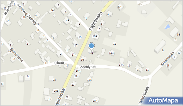 Niegowonice, Dąbrowska, 14, mapa Niegowonice