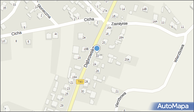 Niegowonice, Dąbrowska, 22, mapa Niegowonice