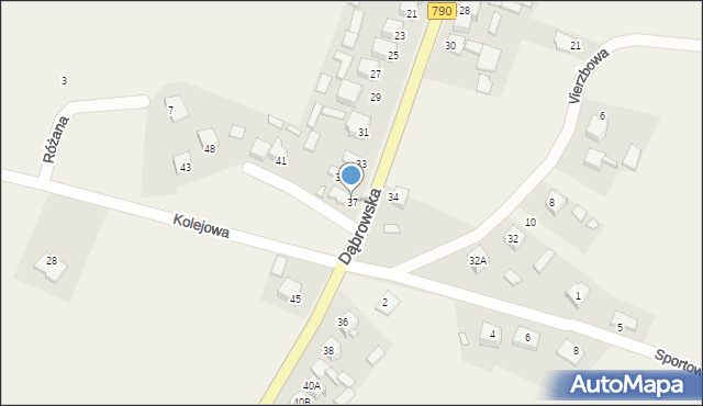 Niegowonice, Dąbrowska, 37, mapa Niegowonice