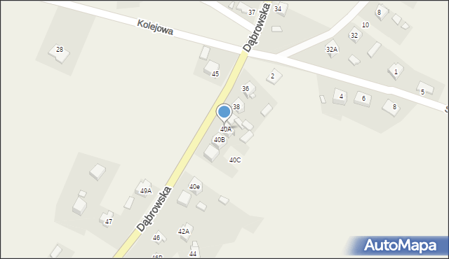 Niegowonice, Dąbrowska, 40A, mapa Niegowonice