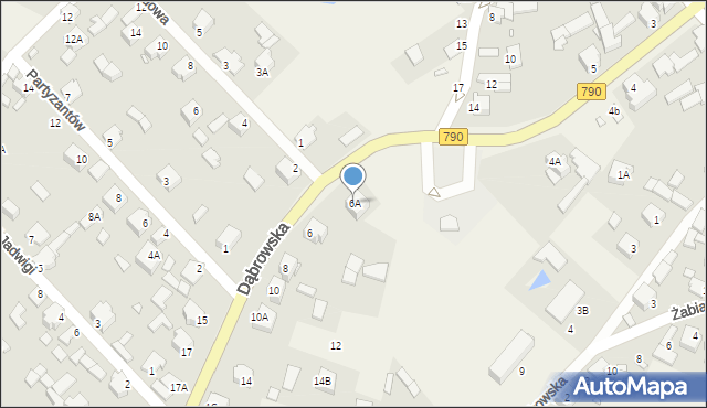 Niegowonice, Dąbrowska, 6A, mapa Niegowonice