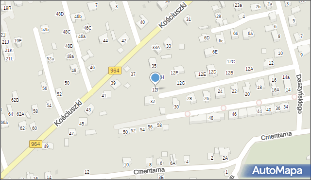 Niepołomice, Daszyńskiego Ignacego, 12I, mapa Niepołomice