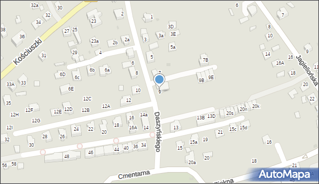 Niepołomice, Daszyńskiego Ignacego, 9, mapa Niepołomice