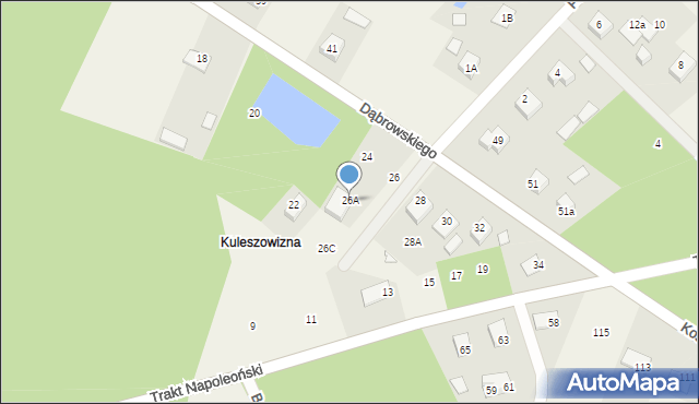 Niewodnica Kościelna, Dąbrowskiego, 26A, mapa Niewodnica Kościelna