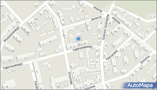 Nowa Sól, Dąbrowskiego, 13, mapa Nowa Sól