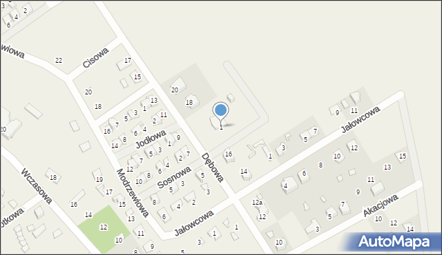 Nowy Dębiec, Daglezjowa, 1, mapa Nowy Dębiec