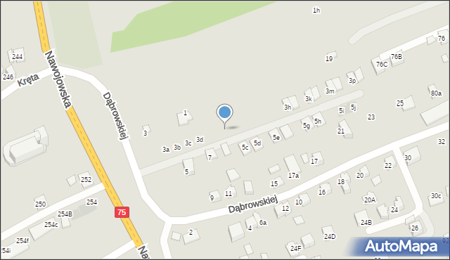 Nowy Sącz, Dąbrowskiej Marii, 3ea, mapa Nowego Sącza