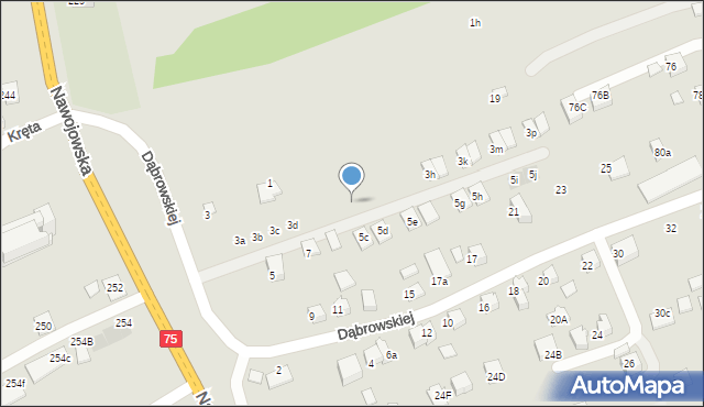 Nowy Sącz, Dąbrowskiej Marii, 3f, mapa Nowego Sącza