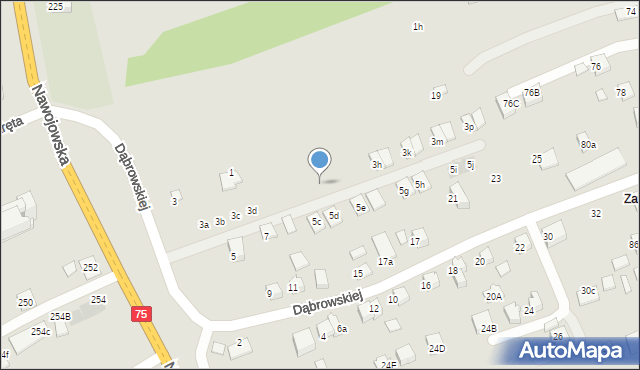 Nowy Sącz, Dąbrowskiej Marii, 3fa, mapa Nowego Sącza