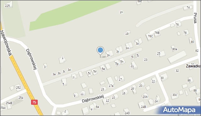 Nowy Sącz, Dąbrowskiej Marii, 3ga, mapa Nowego Sącza