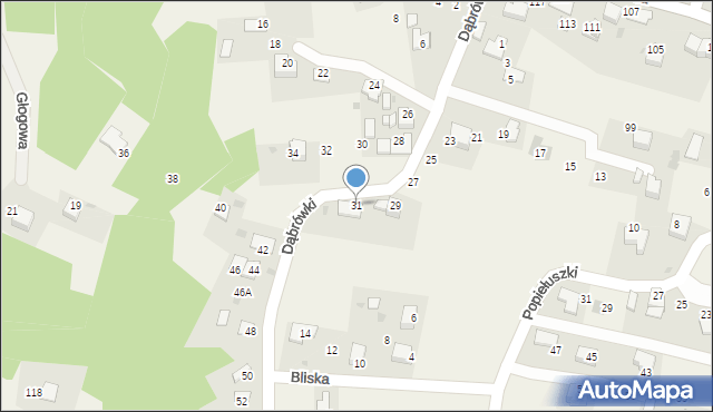 Ochojno, Dąbrówki, 31, mapa Ochojno