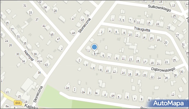 Odolanów, Dąbrowskiego, 3, mapa Odolanów