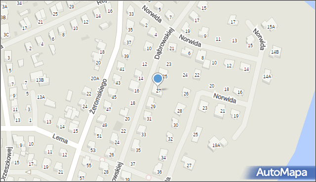 Olecko, Dąbrowskiej Marii, 27, mapa Olecko