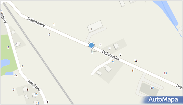 Olesno, Dąbrowska, 4, mapa Olesno