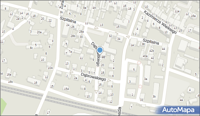 Olkusz, Dąbrowskiego Henryka, gen., 11, mapa Olkusz