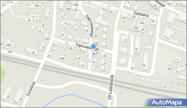 Olkusz, Dąbrowskiego Henryka, gen., 16, mapa Olkusz
