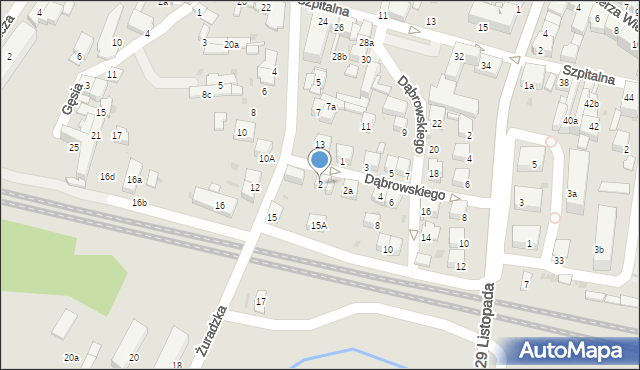 Olkusz, Dąbrowskiego Henryka, gen., 2, mapa Olkusz