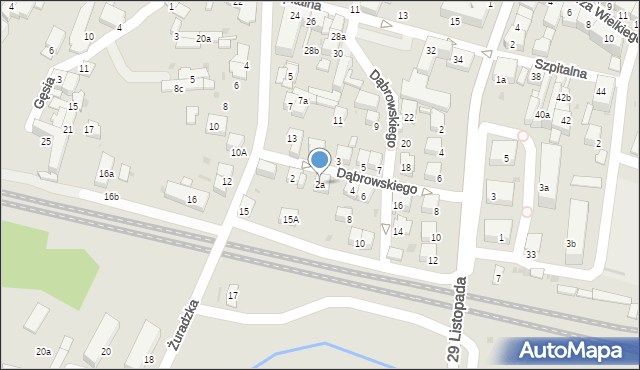 Olkusz, Dąbrowskiego Henryka, gen., 2a, mapa Olkusz