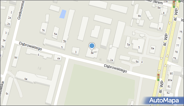 Olsztyn, Dąbrowskiego Jarosława, gen., 3a, mapa Olsztyna