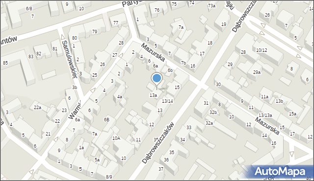 Olsztyn, Dąbrowszczaków, 15a, mapa Olsztyna