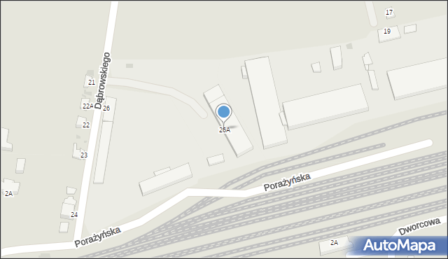 Opalenica, Dąbrowskiego Henryka, gen., 26A, mapa Opalenica