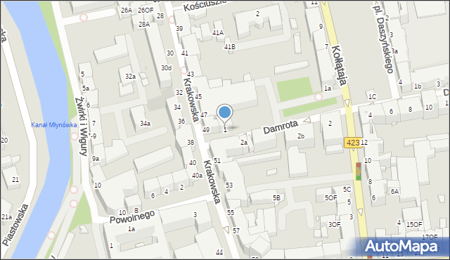 Opole, Damrota Konstantego, ks., 1, mapa Opola