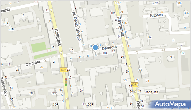 Opole, Damrota Konstantego, ks., 10, mapa Opola