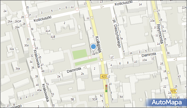 Opole, Damrota Konstantego, ks., 1a, mapa Opola