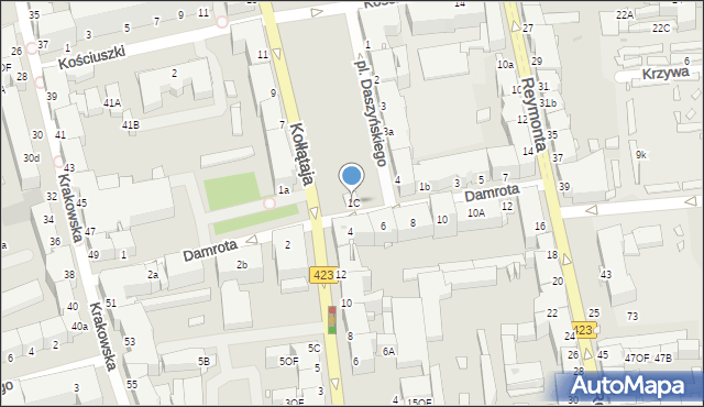 Opole, Damrota Konstantego, ks., 1C, mapa Opola