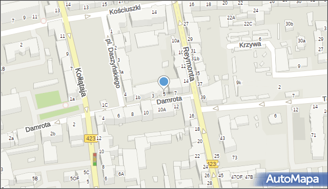 Opole, Damrota Konstantego, ks., 5, mapa Opola
