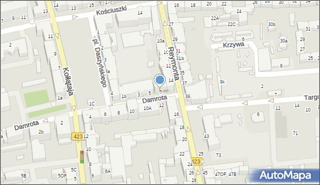 Opole, Damrota Konstantego, ks., 7, mapa Opola