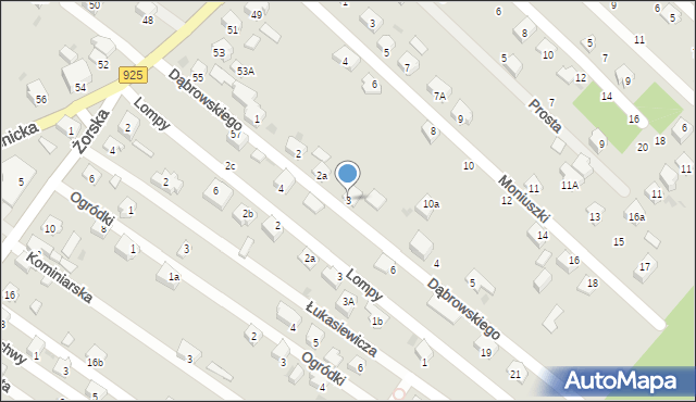 Orzesze, Dąbrowskiego, 3, mapa Orzesze