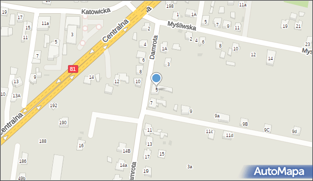 Orzesze, Damrota, 5, mapa Orzesze