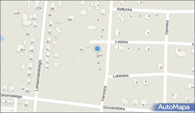 Ostrów Wielkopolski, Danysza Jana, 18, mapa Ostrów Wielkopolski