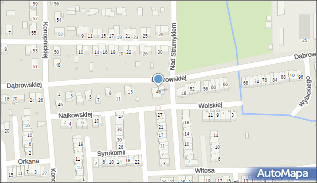 Ostrowiec Świętokrzyski, Dąbrowskiej Marii, 46, mapa Ostrowiec Świętokrzyski