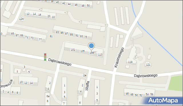 Oświęcim, Dąbrowskiego Jarosława, gen., 109, mapa Oświęcimia