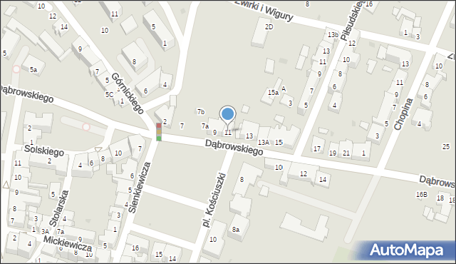 Oświęcim, Dąbrowskiego Jarosława, gen., 11, mapa Oświęcimia